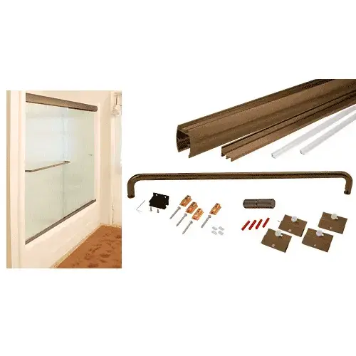 Oil Rubbed Bronze 60" x 72" Cottage CK Series Sliding Shower Door Kit With Clear Jambs for 1/4" Glass GLASS NOT INCLUDED Oil Rubbed Bronze 60" x 72" Cottage CK Series Sliding Shower Door Kit With Clear Jambs for 1/4" Glass GLASS NOT INCLUDED
