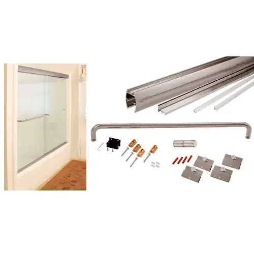 Brushed Nickel 60" x 72" Cottage CK Series Sliding Shower Door Kit With Clear Jambs for 1/4" Glass GLASS NOT INCLUDED
