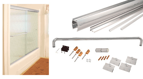 CRL CK146072BA Brite Anodized 60" x 72" Cottage CK Series Sliding Shower Door Kit with Clear Jambs for 1/4" Glass GLASS NOT INCLUDED