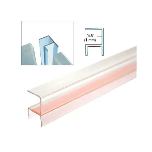 Clear Copolymer Strip for 90 degree Glass-to-Glass Joints in 10.8mm Laminated Glass 120" Length - pack of 5 Clear Copolymer Strip for 90 degree Glass-to-Glass Joints in 10.8mm Laminated Glass 120" Length - pack of 5