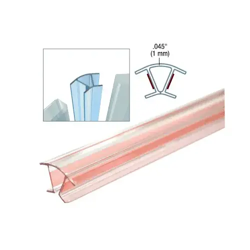 Clear Copolymer Strip for 135 degree Glass-to-Glass Joints - 12.8mm Laminated Glass Clear Copolymer Strip for 135 degree Glass-to-Glass Joints - 12.8mm Laminated Glass