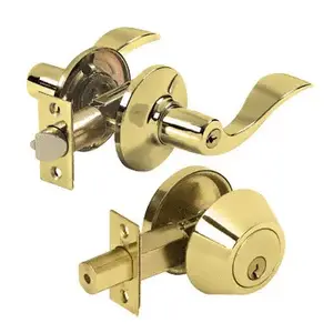 CRL CLL2BR Polished Brass Steel Niagara Security Door Combination Lock Set