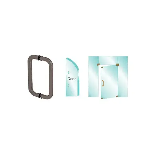 Dark Bronze 10" Back-to-Back Glass Mounted Standard Pull Handle Dark Bronze 10" Back-to-Back Glass Mounted Standard Pull Handle