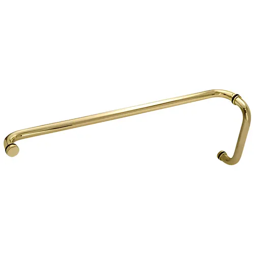 Polished Brass 10" x 28" Back-to-Back Straight Combination Push and Pull Handle Set Polished Brass 10" x 28" Back-to-Back Straight Combination Push and Pull Handle Set