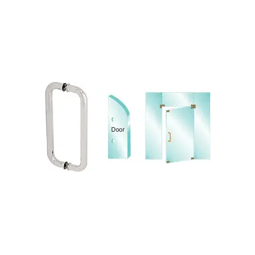 Brushed Stainless 12" Glass Mounted Standard Pull Handle Brushed Stainless 12" Glass Mounted Standard Pull Handle