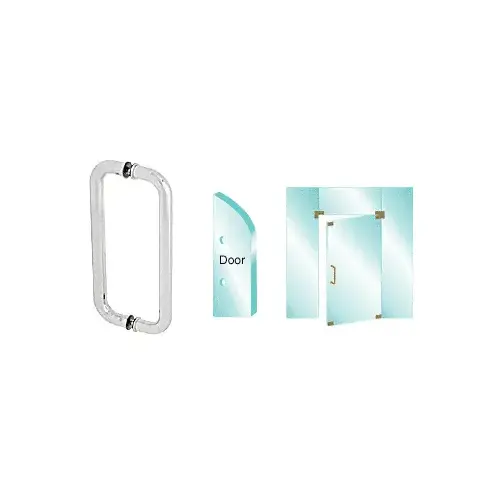 Satin Anodized 12" Glass Mounted Standard Pull Handle Satin Anodized 12" Glass Mounted Standard Pull Handle