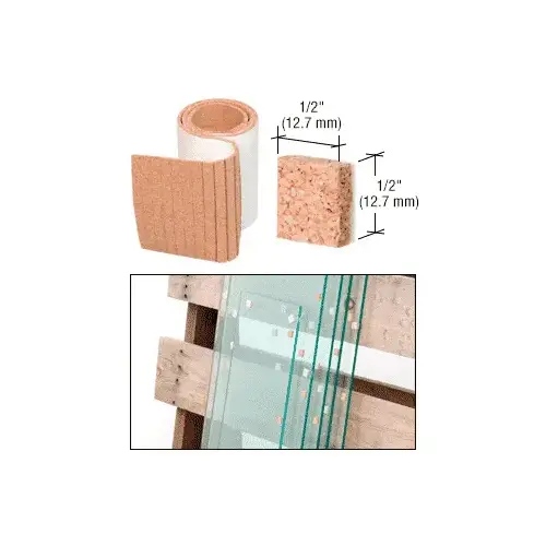 1/2" x 1/2" x 1/4" Cork Non-Adhesive Shipping Pads - Roll
