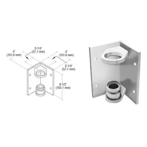 316 Brushed Stainless 1-1/2" CRS Inside Corner Fascia Mount Bracket