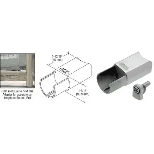 316 Brushed Stainless CRS Rail Adaptor for Level Bottom Rails 316 Brushed Stainless CRS Rail Adaptor for Level Bottom Rails