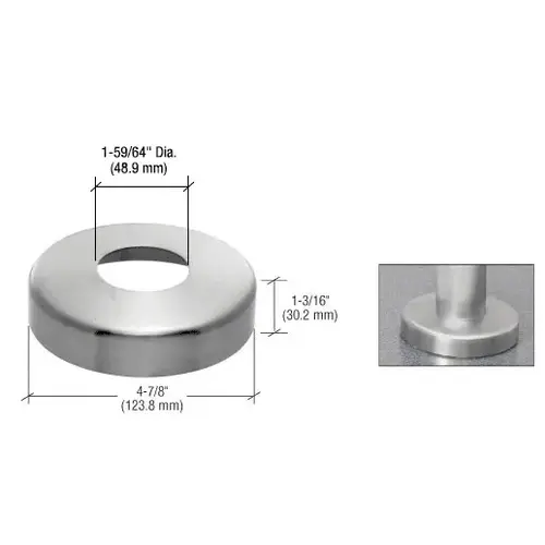 Brushed Stainless Base Flange Cover for P6 and P7 P-Series Posts