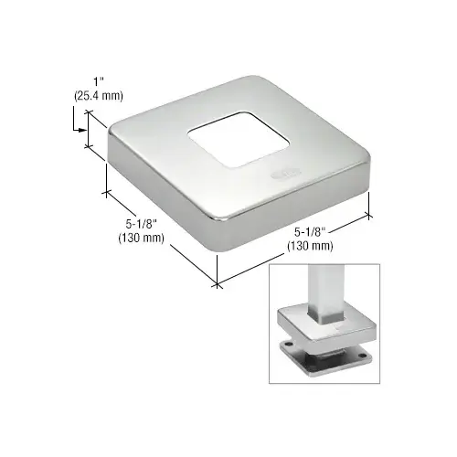 316 Polished Stainless Base Flange Cover for P1 P-Series Posts