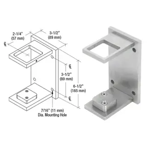 CRL CR2FBBS 316 Brushed Stainless 2" Square Standard Fascia Mount Bracket