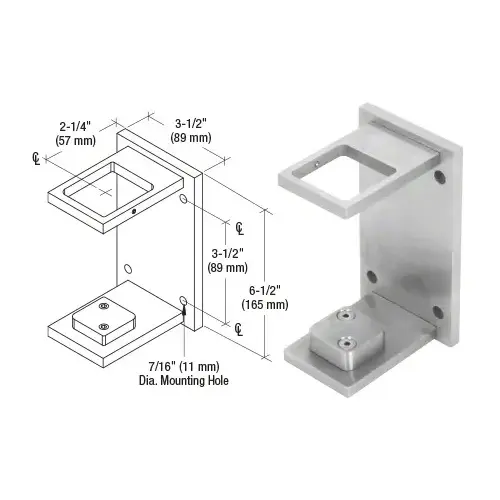 316 Brushed Stainless 2" Square Standard Fascia Mount Bracket