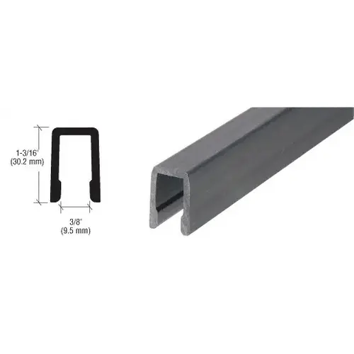 CRS Cap Rail Vinyl for 3/8" Glass Used On Top Rail Only 120" Stock Length Black CRS Cap Rail Vinyl for 3/8" Glass Used On Top Rail Only 120" Stock Length Black