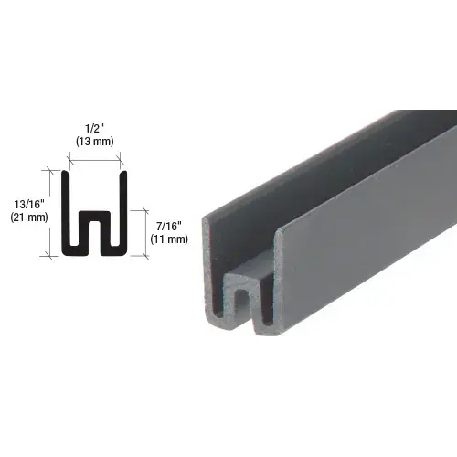 CRS Cap Rail Vinyl for 1/2" Glass Used On Bottom Rail Only - 120" Black