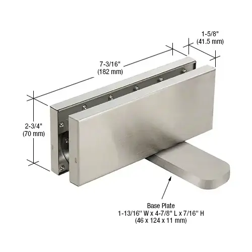 Brushed Stainless Hydraulic Patch Fitting with 2-9/16" Setback - 90 degree Hold Open Model