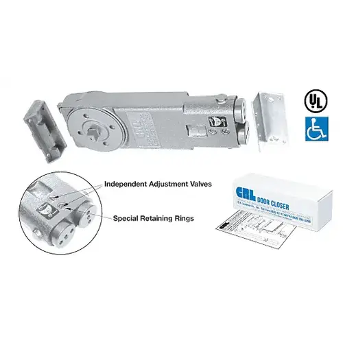 A.D.A. 8.5 Lb. Exterior 105 degree No Hold Open Overhead Concealed Closer Body Only