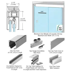 CRL CRL701C 70 Satin Anodized Series Single Sliding Door with