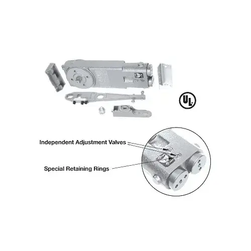 Medium Duty 105 degree Hold Open Overhead Concealed Closer with "GE" Side-Load Hardware Package