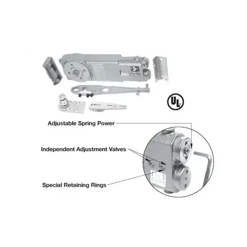 105 degree Hold Open Adjustable Spring Power Overhead Concealed Door Closer S-Package