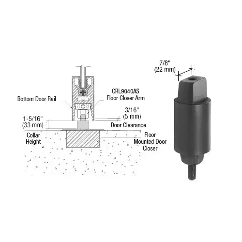 Floor Mounted Closer 1-5/16" Collar Height Tapered Type Spindle Floor Mounted Closer 1-5/16" Collar Height Tapered Type Spindle