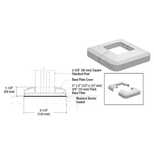 Metallic Silver Base Plate Cover