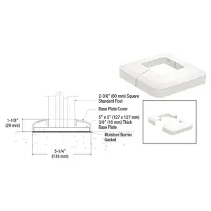 CRL CVR5W Sky White Base Plate Cover