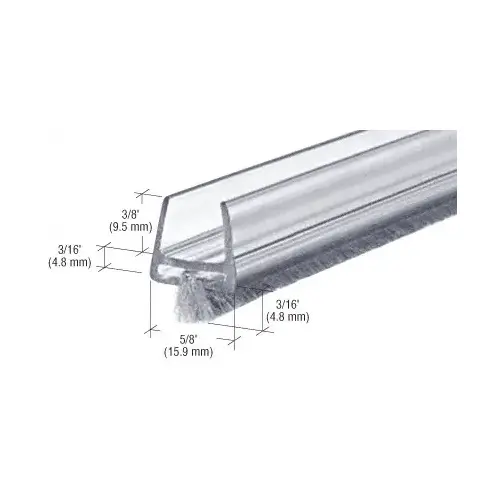 Clear Polycarbonate Wipe with Pile Weatherstrip - 95" Stock Length