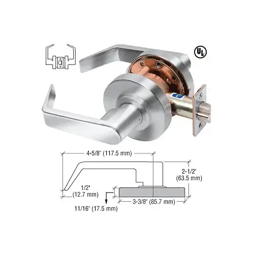 Polished Chrome Passage Standard Grade 2 Lever Lockset Polished Chrome Passage Standard Grade 2 Lever Lockset