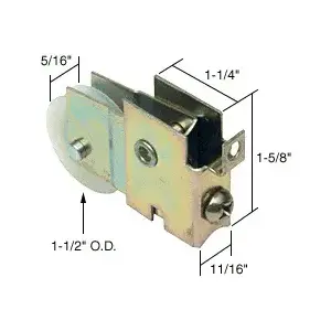 CRL D1511 1-1/2" Nylon Sliding Glass Door Roller with 11/16" Wide Housing for Starlite & Doormaster Doors