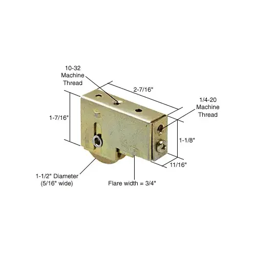 1-1/2" Steel Sliding Glass Door Roller with 11/16" Wide Housing for Fleetwood and Blomberg Doors 1-1/2" Steel Sliding Glass Door Roller with 11/16" Wide Housing for Fleetwood and Blomberg Doors