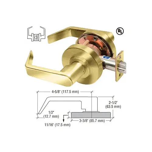 Polished Brass Passage Standard Grade 2 Lever Lockset Polished Brass Passage Standard Grade 2 Lever Lockset