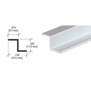 CRL D1626A Satin Anodized Z-Bar Aluminum Channel 144" Stock Length