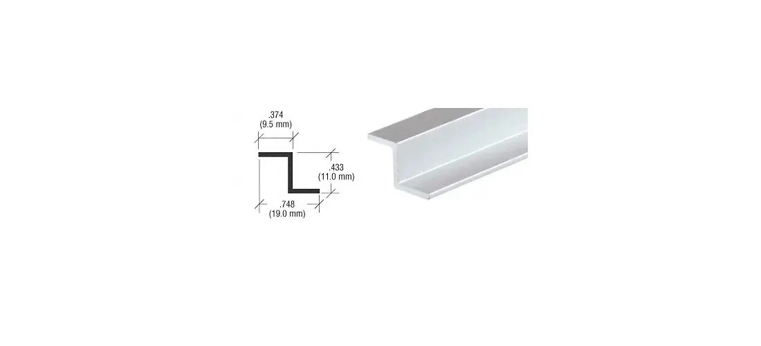 CRL ALUM-D1626A-VCP-1 Satin Anodized Z-Bar Aluminum Channel 144