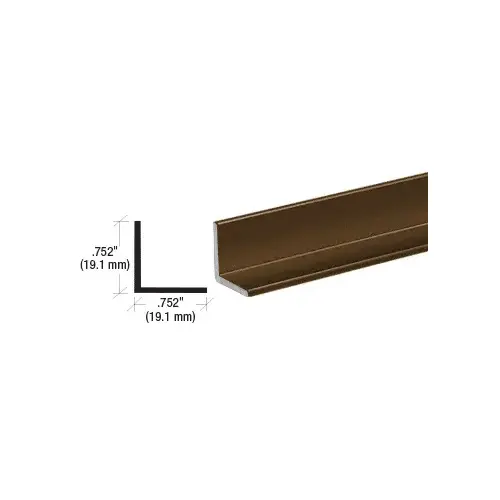 Bronze Electro-Static Paint 3/4" Aluminum Angle Extrusion 144" Stock Length