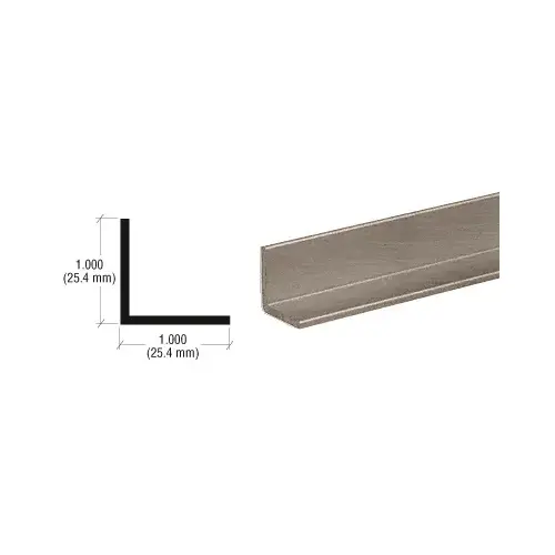 Brushed Nickel 1" Angle Extrusion 144" Stock Length