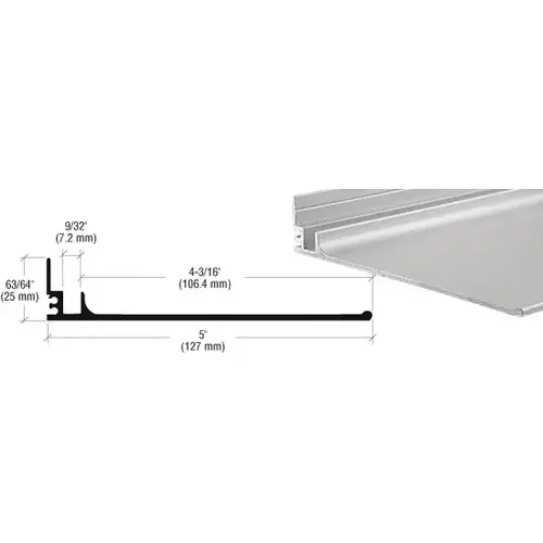 Satin Anodized 16" Optional Shelf for Stock Size Mirror Frame Satin Anodized 16" Optional Shelf for Stock Size Mirror Frame