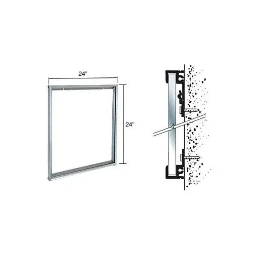 Satin Anodized 24" x 24" Aluminum Mirror Frame Satin Anodized 24" x 24" Aluminum Mirror Frame