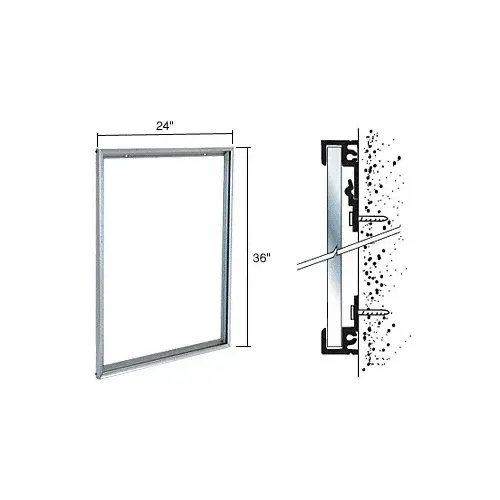 Satin Anodized 24" x 36" Aluminum Mirror Frame