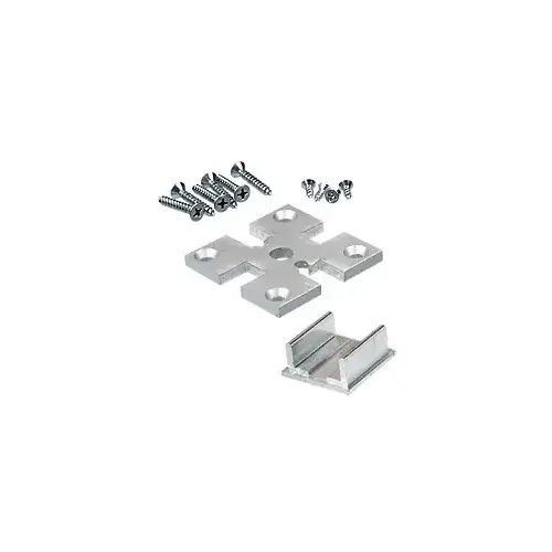 4-Way Satin Anodized 2" x 2" Partition Post Base Plate Kit for Posts Up to 24" 4-Way Satin Anodized 2" x 2" Partition Post Base Plate Kit for Posts Up to 24"