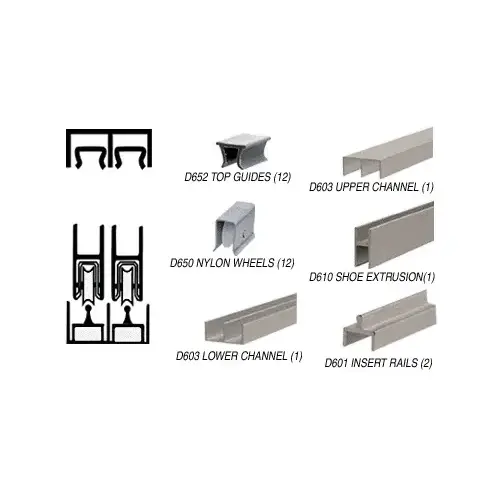 Brushed Nickel Deluxe Track Assembly D603 Upper and D601 Rail with Nylon Wheels 144" Stock Length Brushed Nickel Deluxe Track Assembly D603 Upper and D601 Rail with Nylon Wheels 144" Stock Length