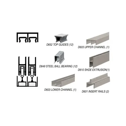 Brushed Nickel Deluxe Track Assembly D603 Upper and D601 Rail with Steel Ball Bearing Wheels 144" Stock Length Brushed Nickel Deluxe Track Assembly D603 Upper and D601 Rail with Steel Ball Bearing Wheels 144" Stock Length