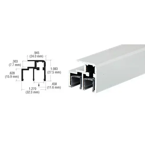 Satin Anodized Aluminum Top Rail Extrusion for Sliding Door 144" Stock Length Satin Anodized Aluminum Top Rail Extrusion for Sliding Door 144" Stock Length