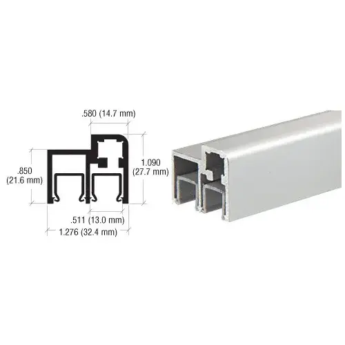 Satin Anodized Aluminum Top Rail Extrusion for Sliding Door 144" Stock Length Satin Anodized Aluminum Top Rail Extrusion for Sliding Door 144" Stock Length