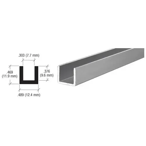 Satin Anodized Aluminum Single Channel Extrusion 144" Stock Length Satin Anodized Aluminum Single Channel Extrusion 144" Stock Length