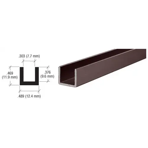 Duranodic Bronze Aluminum Single Channel Extrusion 72" Stock Length - pack of 2 Duranodic Bronze Aluminum Single Channel Extrusion 72" Stock Length - pack of 2