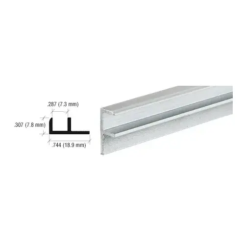 Satin Anodized Aluminum Showcase 'F' Extrusion 144" Stock Length