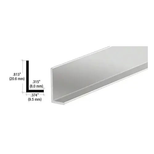 Brite Anodized Aluminum 3/8" L-Bar Extrusion 144" Stock Length - pack of 5 Brite Anodized Aluminum 3/8" L-Bar Extrusion 144" Stock Length - pack of 5