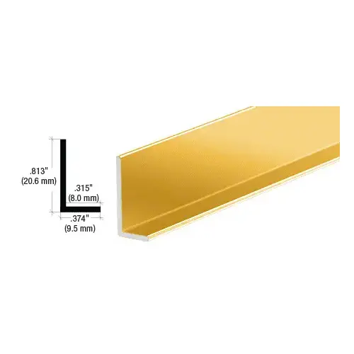 Brite Gold Anodized Aluminum 3/8" L-Bar Extrusion 84" Stock Length Brite Gold Anodized Aluminum 3/8" L-Bar Extrusion 84" Stock Length