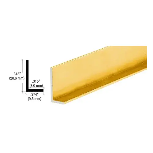 Gold Anodized Aluminum 3/8" L-Bar Extrusion 144" Stock Length Gold Anodized Aluminum 3/8" L-Bar Extrusion 144" Stock Length